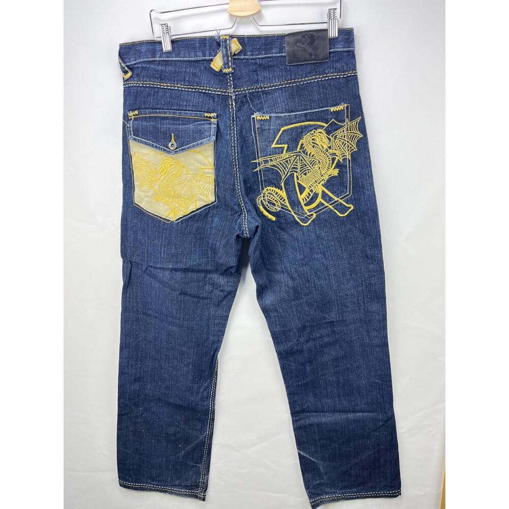 Vintage Y2K Refuse Baggy Dragon JNCO Jeans 34 x 32 Pants